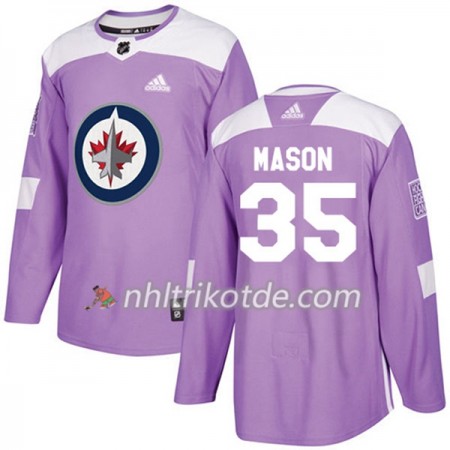 Winnipeg Jets Trikot Steve Mason 35 Adidas 2017-2018 Lila Fights Cancer Practice Authentic - Herren